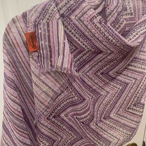 Missoni Lavender and Gold Striped Scarf